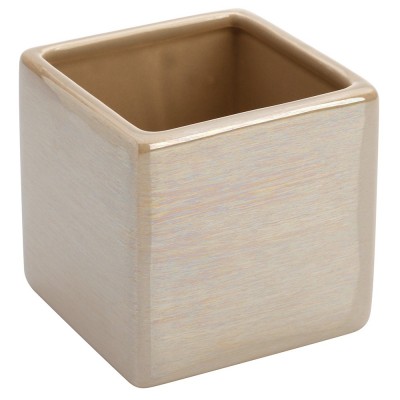 Bicchiere porta spazzolino SPA Effetto legno naturale 6,5 x 6,5 x 11 cm  4299