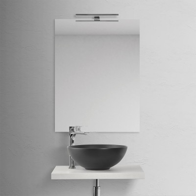 Lavandino bagno da appoggio D. 41 cm in ceramica nera opaca