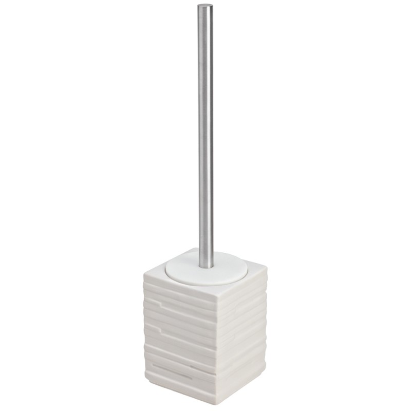 Portascopino per WC In Ceramica Bianco Da Appoggio Portascopino per WC In Ceramica Bianco Da Appoggio