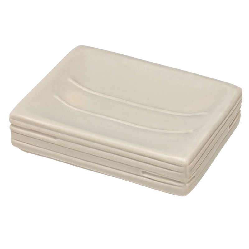 Piattino Portasapone In Ceramica Beige Da Appoggio Piattino Portasapone In Ceramica Beige Da Appoggio