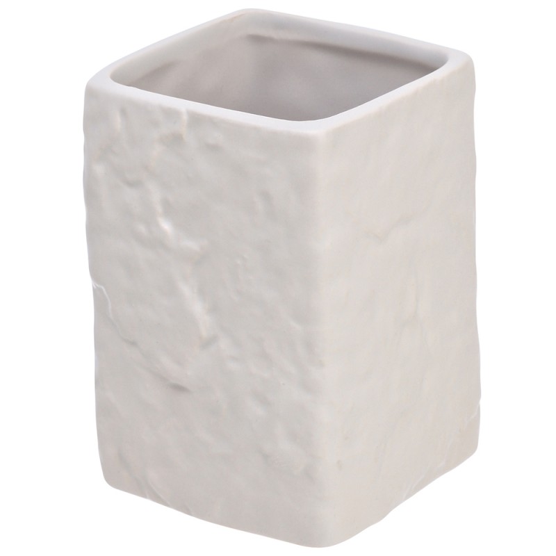 Portaspazzolino Moderno In Ceramica Bianco D' Appoggio Portaspazzolino Moderno In Ceramica Bianco D' Appoggio