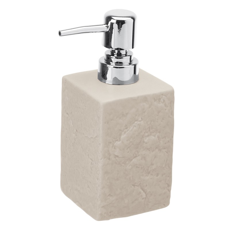 Dispenser Sapone Liquido Moderno In Ceramica Beige D' Appoggio