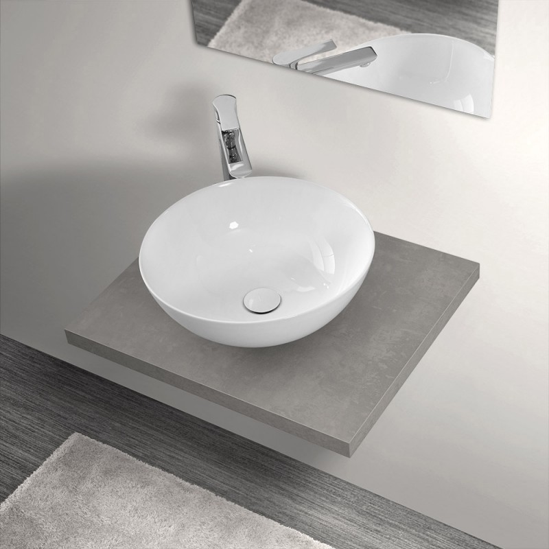 Mensola Portalavabo Grigio Cemento per Lavabi da Appoggio da 60 cm Inbagno - 1 Mensola Portalavabo Grigio Cemento per Lavabi da Appoggio da 60 cm