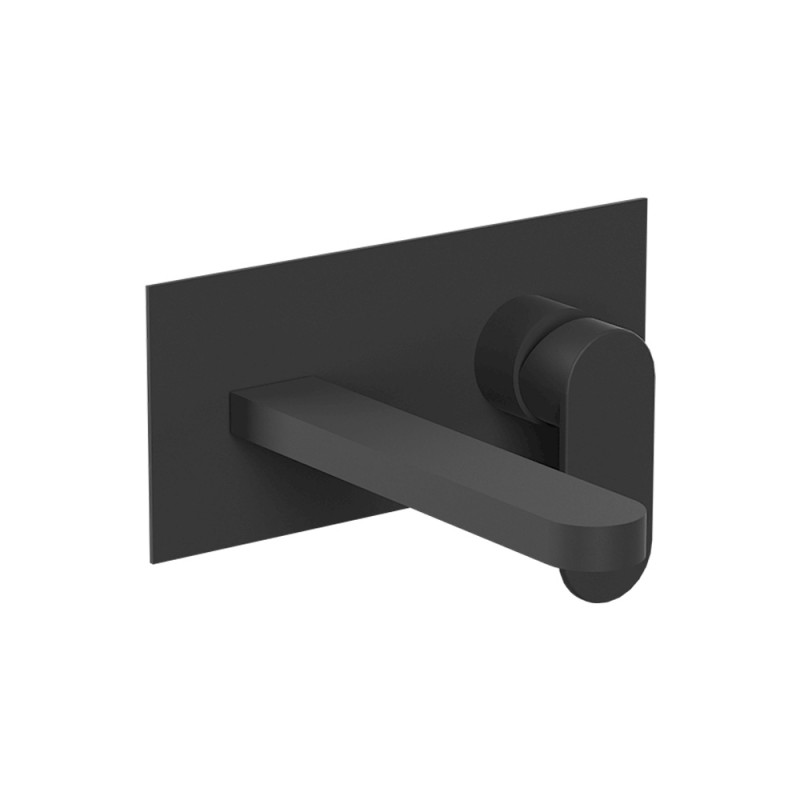 Miscelatore a Incasso per Lavabo con canna 18 cm Nero Opaco Miscelatore a Incasso per Lavabo con canna 18 cm Nero Opaco