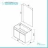 Mobile Bagno Sospeso 2 Ante Tortora L.80cm con Specchio Feridras - 5
