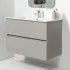 Mobile Bagno Sospeso Tortora Pastello 90x47 Arredo Moderno con Specchio Feridras - 10