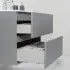 Mobile Bagno Moderno Sospeso 90x47 Grigio Pastello con Specchio Feridras - 8