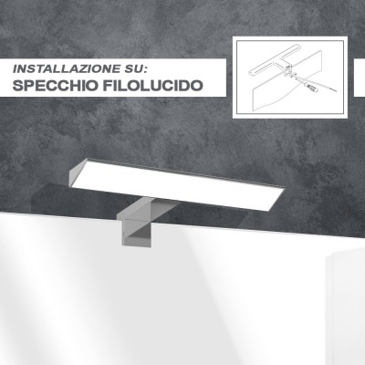 Lampada LED 30 cm Universale per Specchi Triangolare