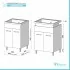 misure Mobile Lavatoio Grigio 60x50 cm con Vasca e Strofinatoio Integrato