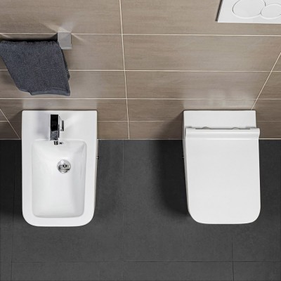 Sanitari a terra Rimless serie Malaga WC + Bidet + Copriwc Softclose Inbagno - 5