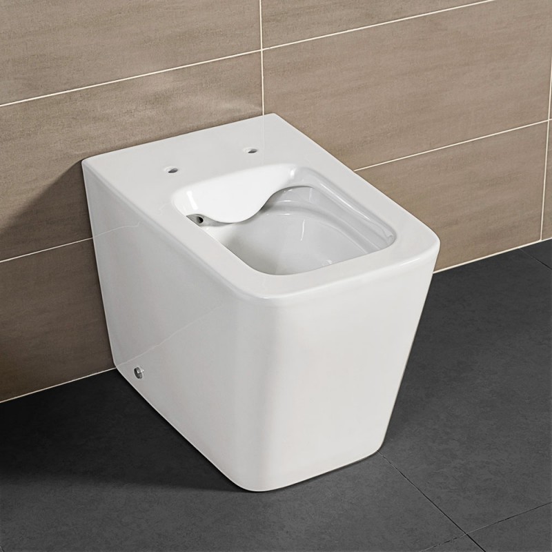 Wc filomuro Rimless serie Malaga in ceramica bianco lucido