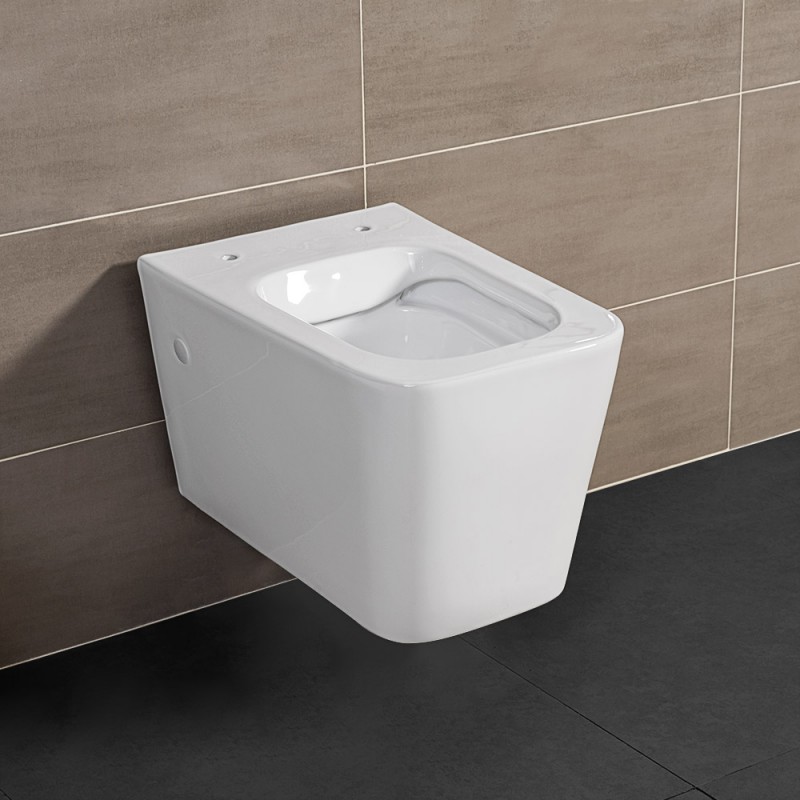 WC sospeso Rimless serie Malaga bianco lucido in ceramica