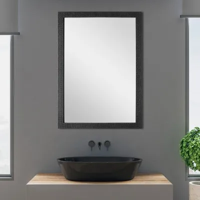Specchio con cornice nera a mosaico 67x87 cm reversibile