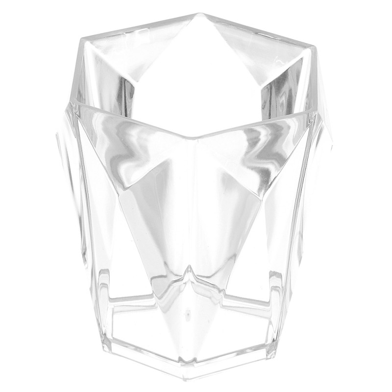 Portaspazzolino Bianco Trasparente In Plastica Forma di Diamante Portaspazzolino Bianco Trasparente In Plastica Forma di Diamante