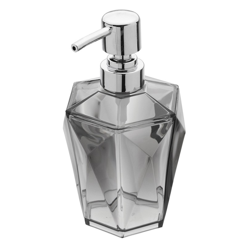 Dispenser Sapone Grigio Trasparente Forma A Diamante Dispenser Sapone Grigio Trasparente Forma A Diamante