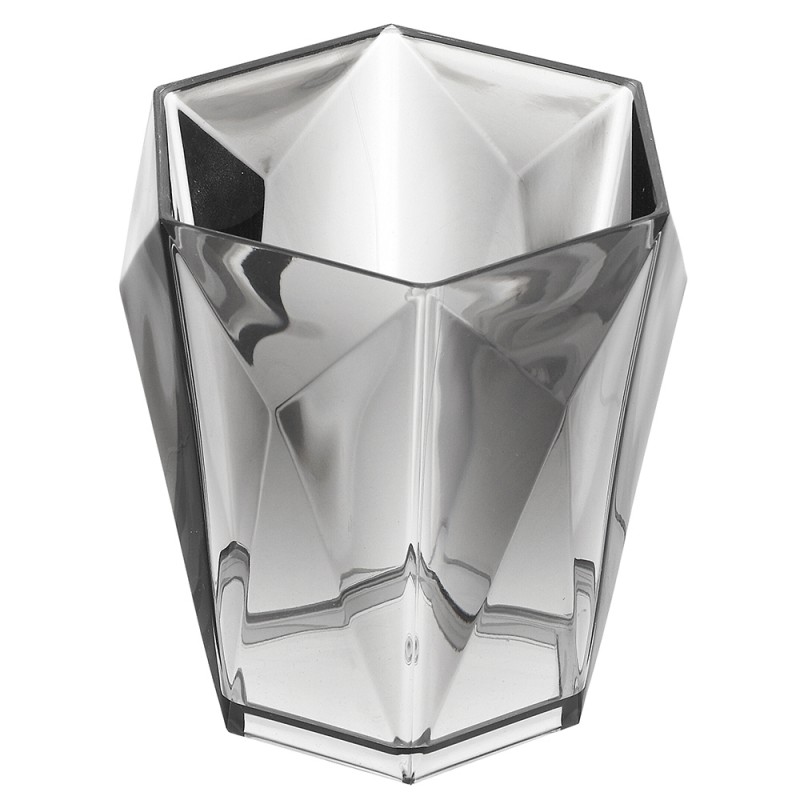 Portaspazzolino Grigio Trasparente In Plastica Forma Di Diamante